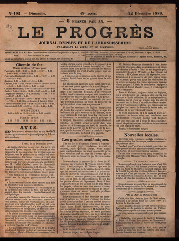 Le Progrès (1841-1914) 1889-12-22