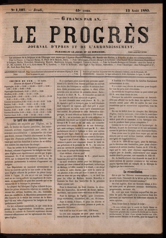 Le Progrès (1841-1914) 1885-08-13