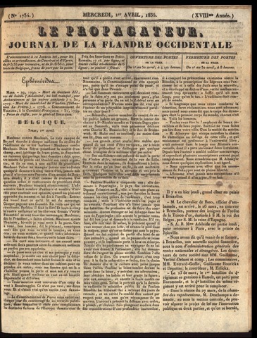 Le Propagateur (1818-1871) 1835-04-01