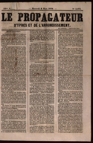 Le Propagateur (1818-1871) 1870-03-09