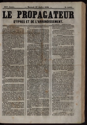 Le Propagateur (1818-1871) 1870-07-27