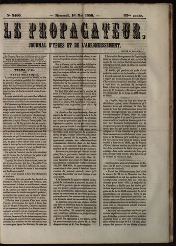 Le Propagateur (1818-1871) 1850-05-01
