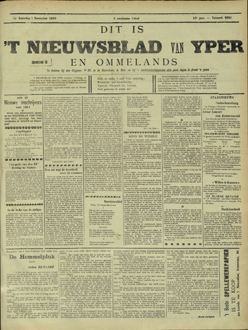 Nieuwsblad van Yperen en van het Arrondissement (1872 - 1912) 1910-11-05