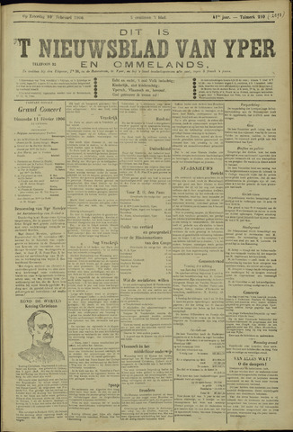 Nieuwsblad van Yperen en van het Arrondissement (1872 - 1912) 1906-02-10