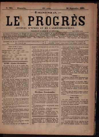 Le Progrès (1841-1914) 1881-09-25
