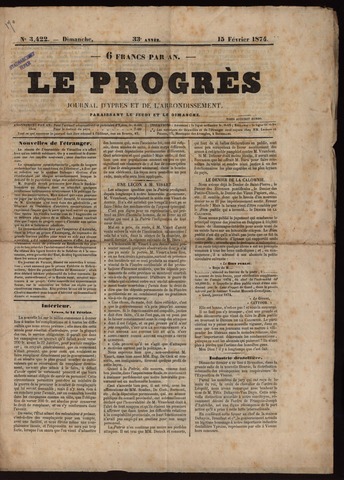 Le Progrès (1841-1914) 1874-02-15
