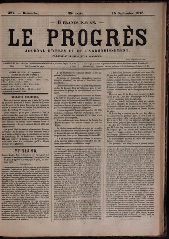 Le Progrès (1841-1914) 1878-09-15