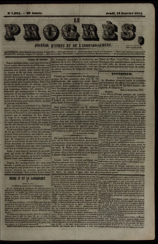Le Progrès (1841-1914) 1854-01-12
