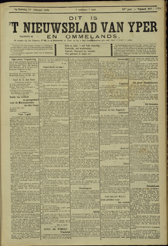 Nieuwsblad van Yperen en van het Arrondissement (1872 - 1912) 1906-02-17