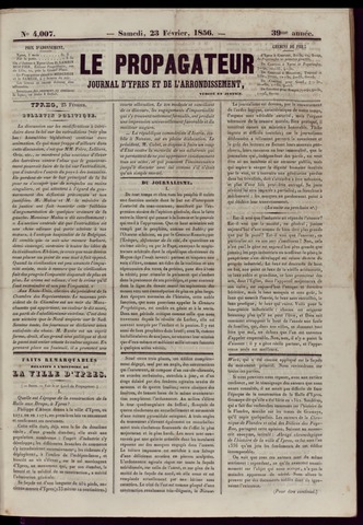 Le Propagateur (1818-1871) 1856-02-23