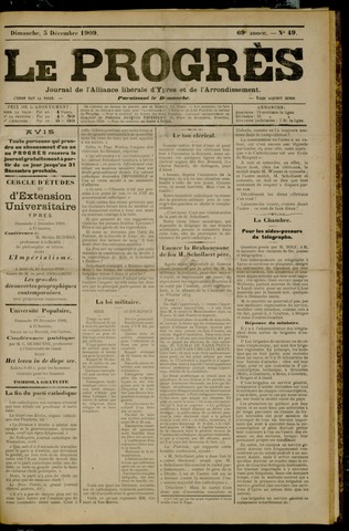 Le Progrès (1841-1914) 1909-12-05