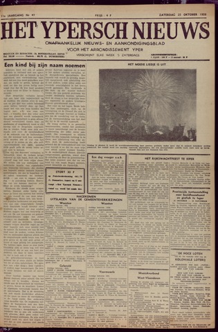 Het Ypersch nieuws (1929-1971) 1958-10-25