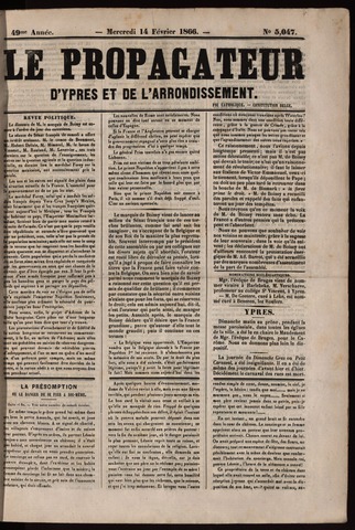 Le Propagateur (1818-1871) 1866-02-14