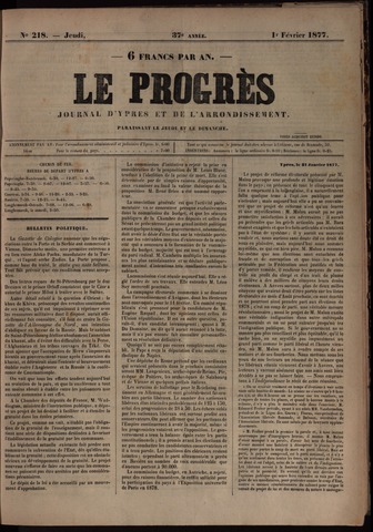 Le Progrès (1841-1914) 1877-02-01