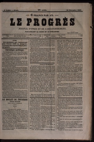 Le Progrès (1841-1914) 1868-12-24