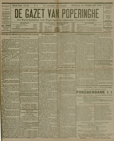 De Gazet van Poperinghe  (1921-1940) 1929-02-24