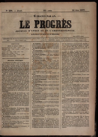 Le Progrès (1841-1914) 1877-06-21