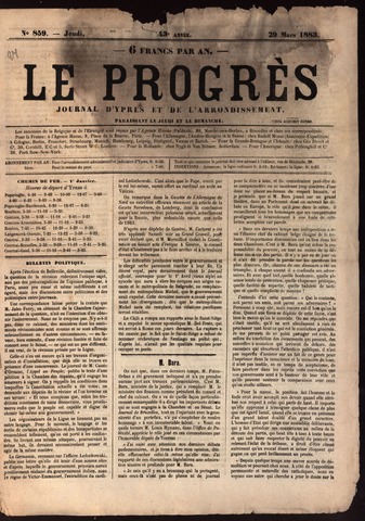 Le Progrès (1841-1914) 1883-03-29