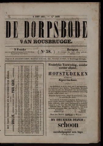De Dorpsbode van Rousbrugge (1856-1866) 1861-06-06