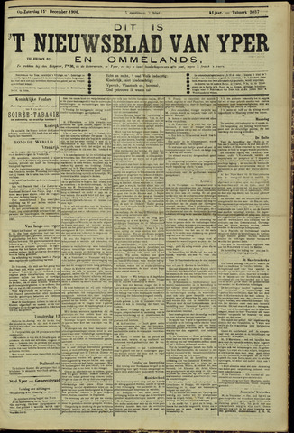 Nieuwsblad van Yperen en van het Arrondissement (1872-1912) 1906-12-15