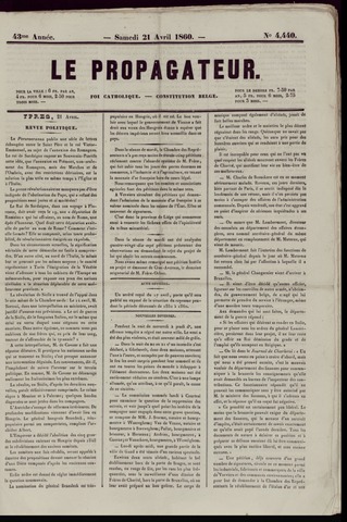 Le Propagateur (1818-1871) 1860-04-21