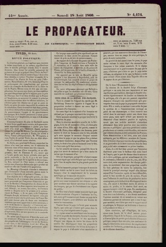 Le Propagateur (1818-1871) 1860-08-18