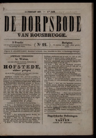 De Dorpsbode van Rousbrugge (1856-1857 en 1860-1862) 1861-02-14