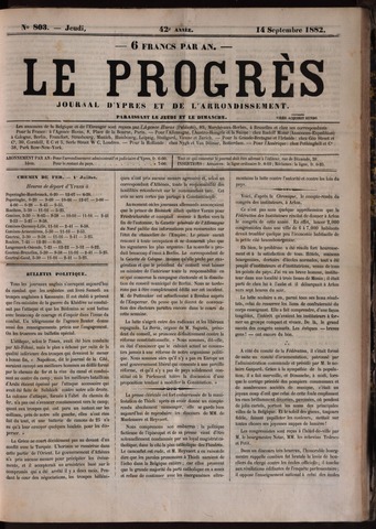 Le Progrès (1841-1914) 1882-09-14