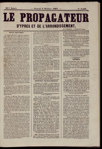 Le Propagateur (1818-1871) 1867-10-05