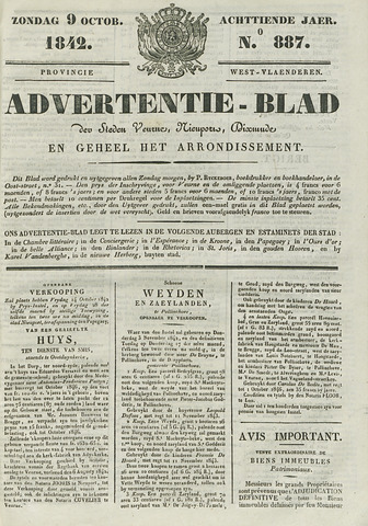 Het Advertentieblad (1825-1914) 1842-10-09