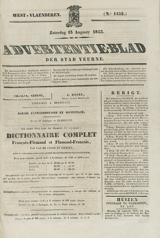 Het Advertentieblad (1825-1914) 1853-08-13