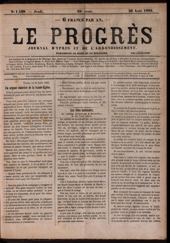 Le Progrès (1841-1914) 1885-08-20