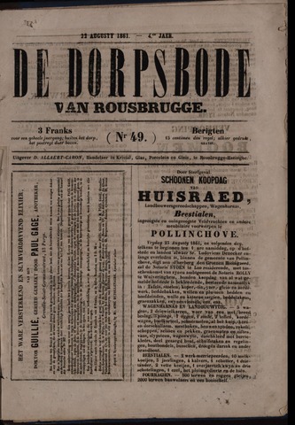 De Dorpsbode van Rousbrugge (1856-1866) 1861-08-22