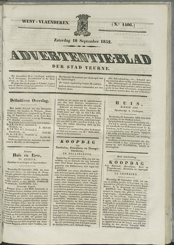 Het Advertentieblad (1825-1914) 1852-09-18
