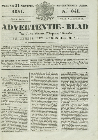 Het Advertentieblad (1825-1914) 1841-11-21