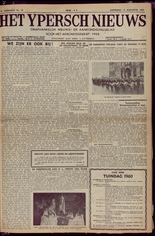 Het Ypersch nieuws (1929-1971) 1960-08-13