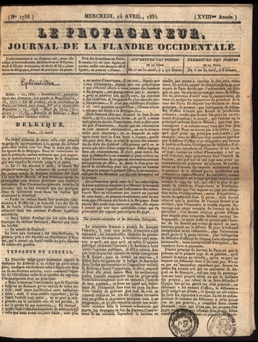 Le Propagateur (1818-1871) 1835-04-15