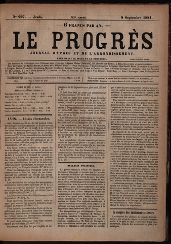 Le Progrès (1841-1914) 1881-09-08