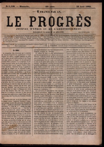 Le Progrès (1841-1914) 1885-08-23