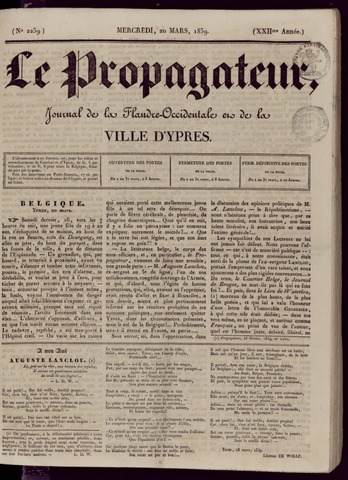 Le Propagateur (1818-1871) 1839-03-20