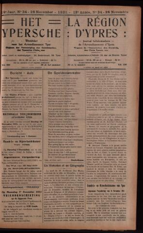 Het Ypersch nieuws (1929-1971) 1931-11-28