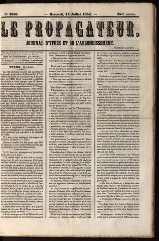 Le Propagateur (1818-1871) 1852-07-14