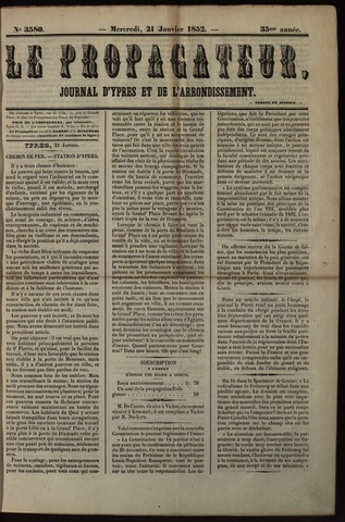 Le Propagateur (1818-1871) 1852-01-21