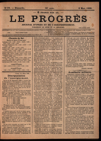 Le Progrès (1841-1914) 1890-03-02