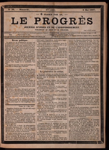 Le Progrès (1841-1914) 1887-05-08