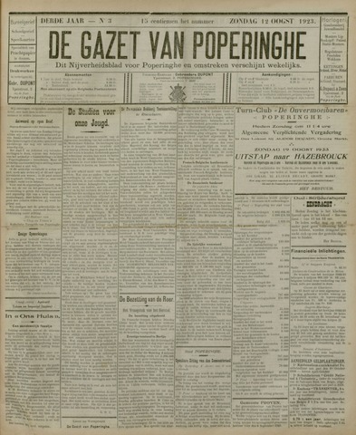 De Gazet van Poperinghe  (1921-1940) 1923-08-12