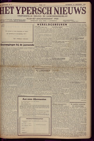 Het Ypersch nieuws (1929-1971) 1956-12-29