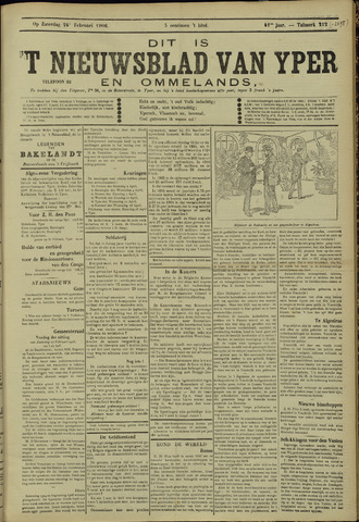 Nieuwsblad van Yperen en van het Arrondissement (1872 - 1912) 1906-02-24