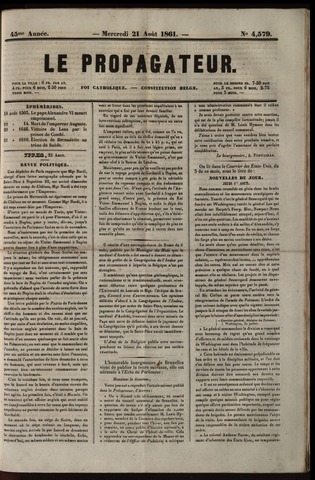Le Propagateur (1818-1871) 1861-08-21