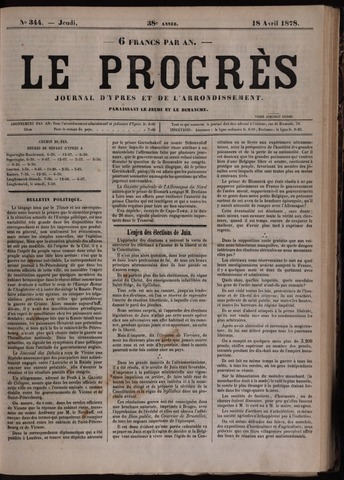Le Progrès (1841-1914) 1878-04-18